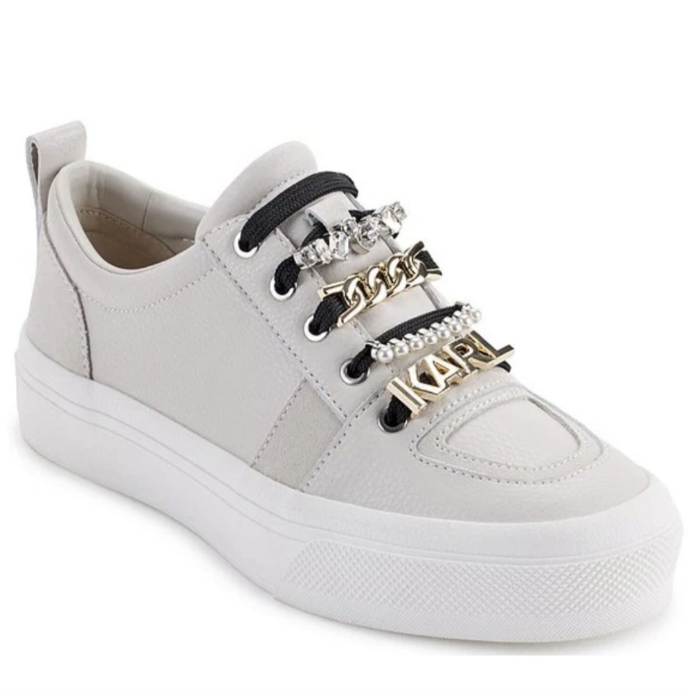 NIB Karl Lagerfeld Paris Women's Gretel Slip on Sneakers Size 6.5 Soft white